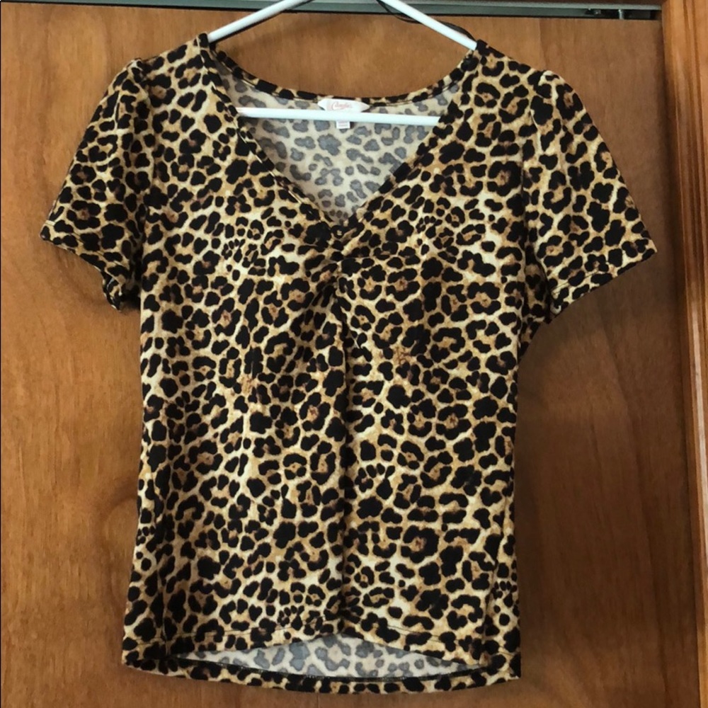 Cheetah Print Short Sleeve Top